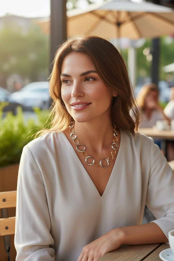 Lyanna Link Necklace Two Tone