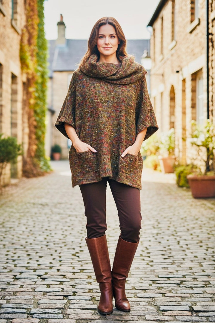 Oversize Cowl Tunic Chocolate CUT LABEL