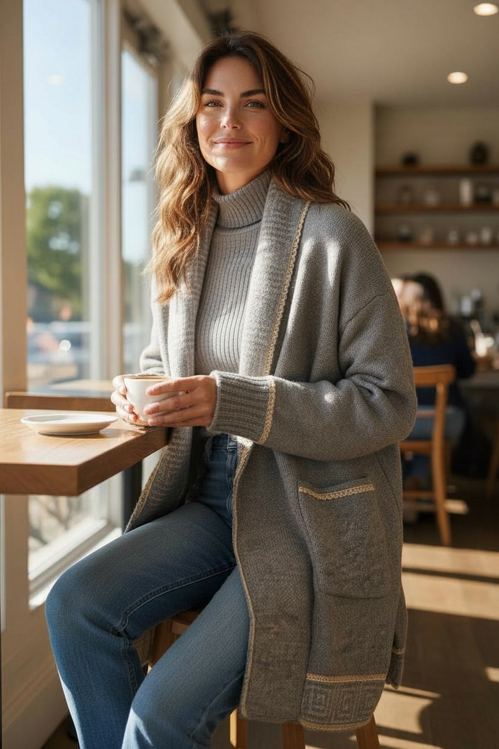 Cleopatra Lurex Cardigan Grey