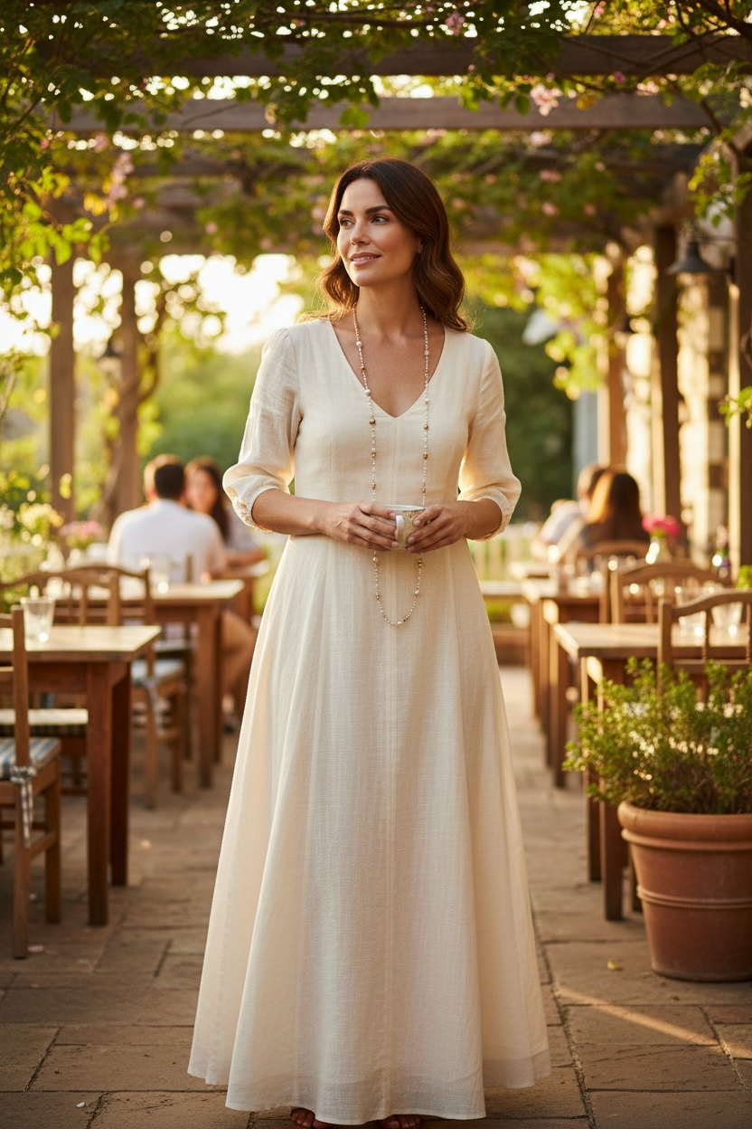 Perrie Pearl Long Necklace Gold