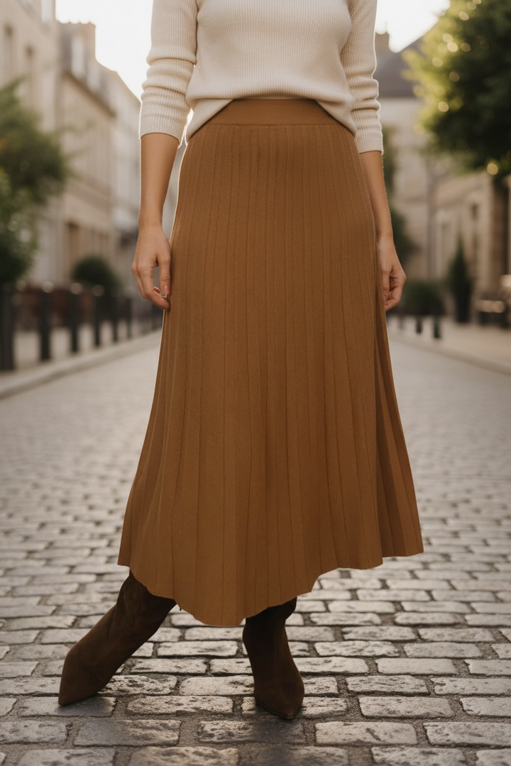 Rachel Ribbed Skirt Coffee