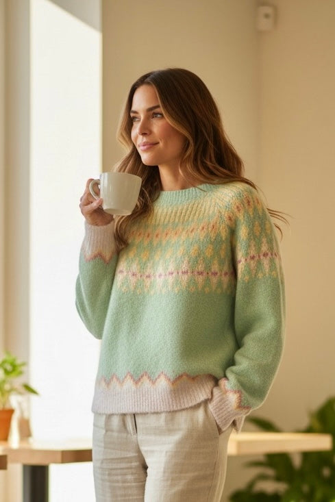 Nalani Nordic Jumper Apple Green