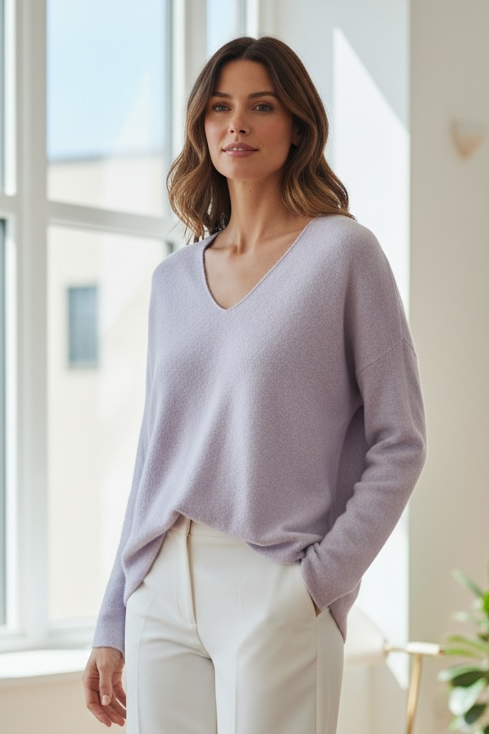 Anabelle V-Neck Jumper Lilac