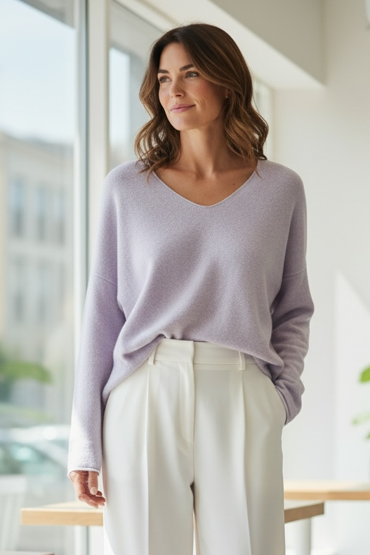 Anabelle V-Neck Jumper Lilac