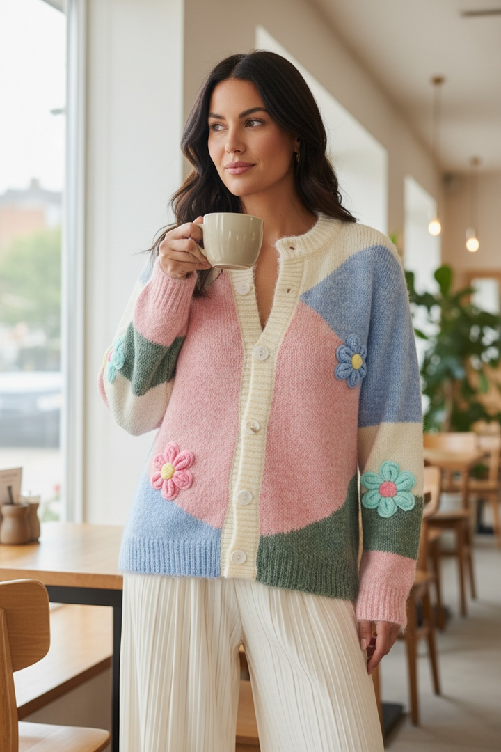 Blossom Knit Cardigan Cream