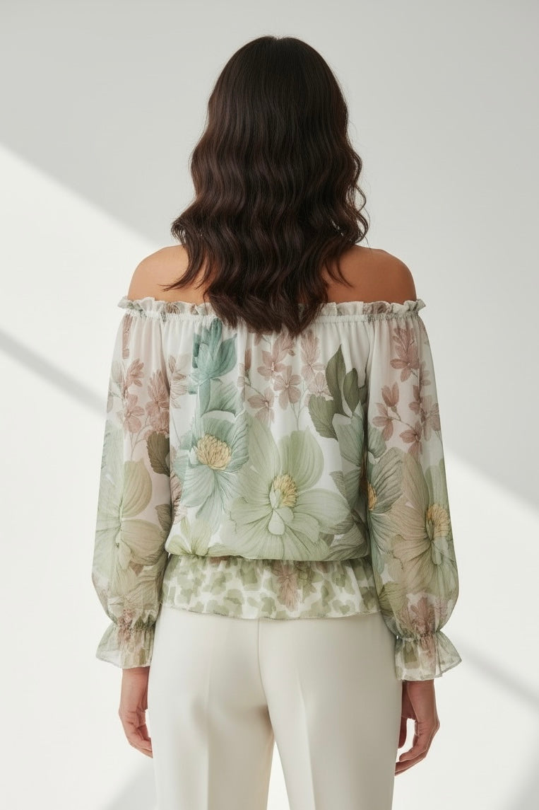 Myla Floral Leopard Top Sage