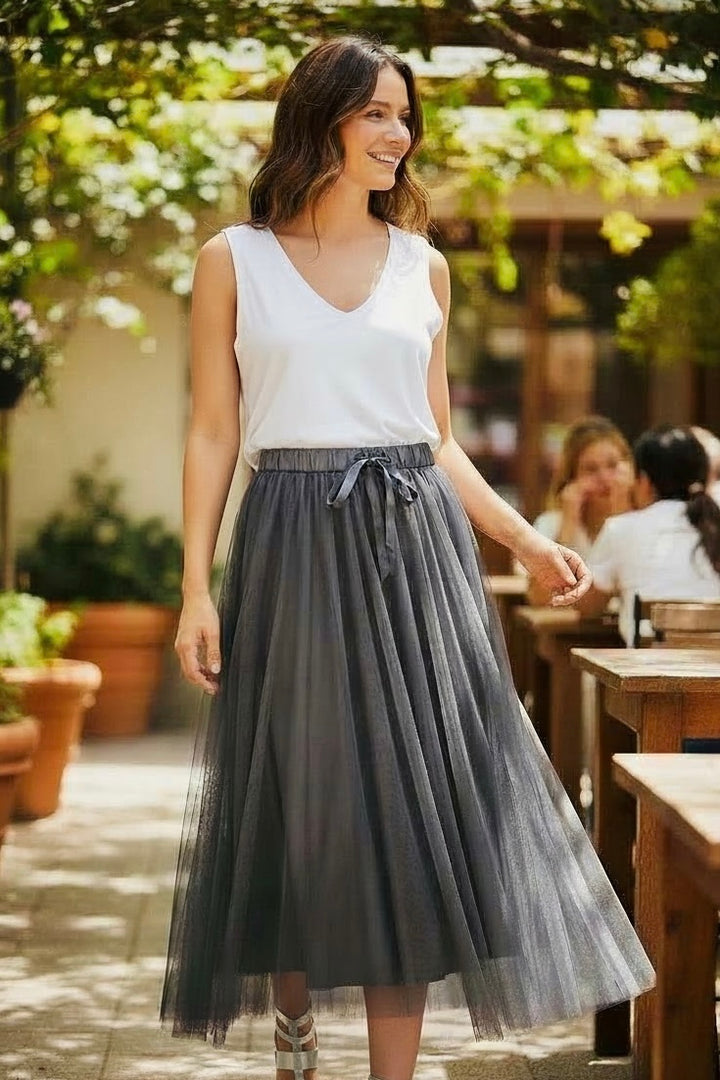 Carrie Tulle Skirt Grey