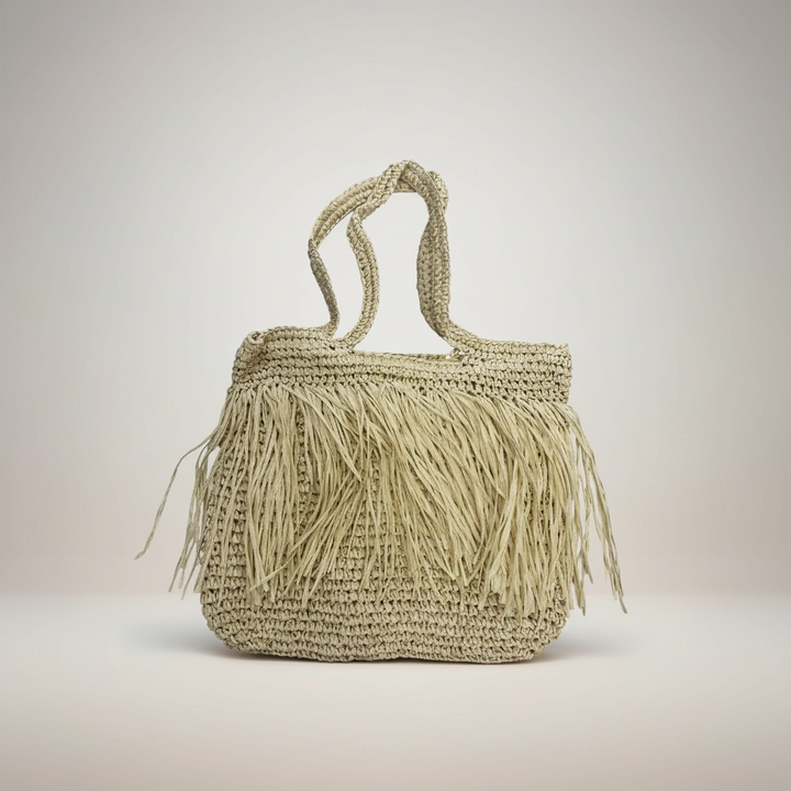Hand Woven Raffia Bag Cream