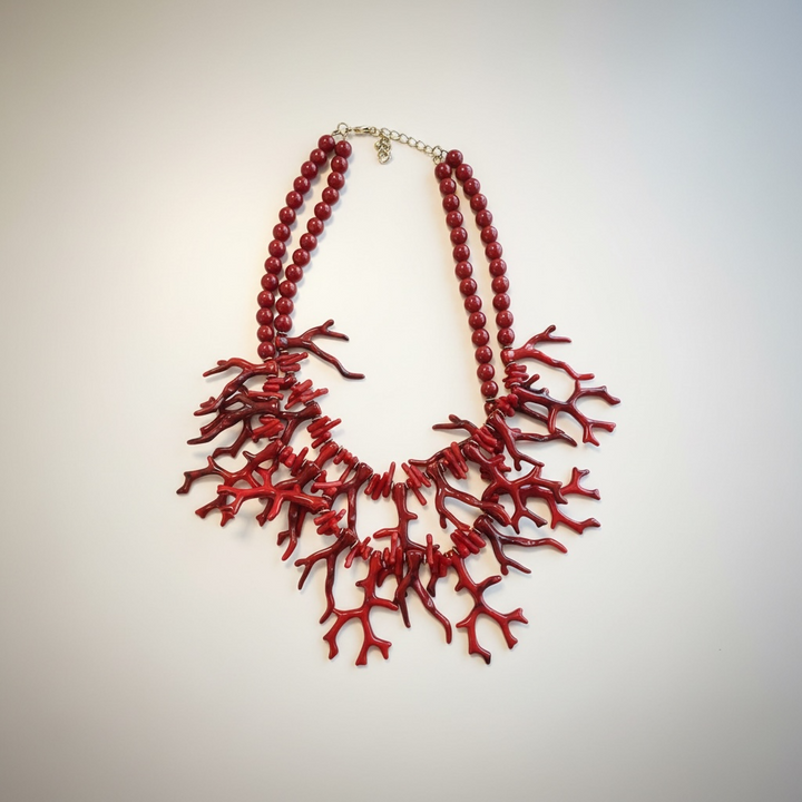 Costa Coral Statement Necklace Terracotta