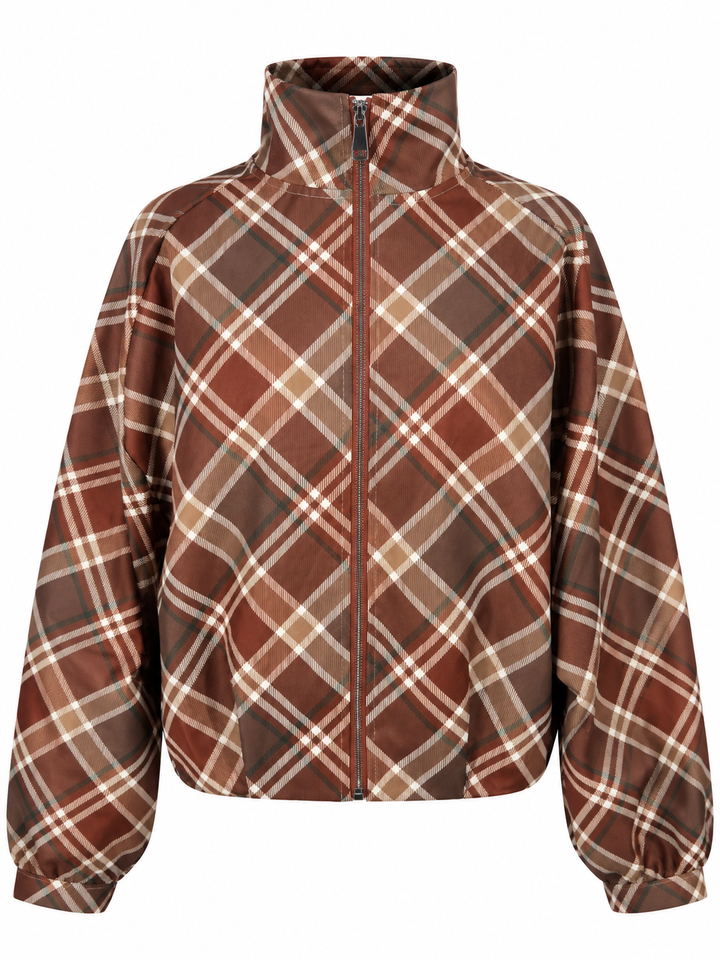 Kelby Tartan Zip Jacket Rust
