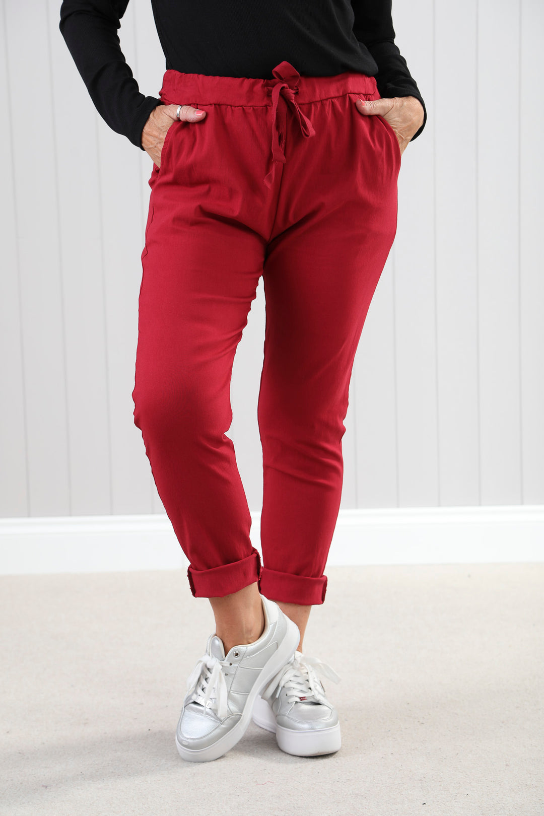 Plain Magic Pants Dark Red - Magic Trousers Goose island UK Red