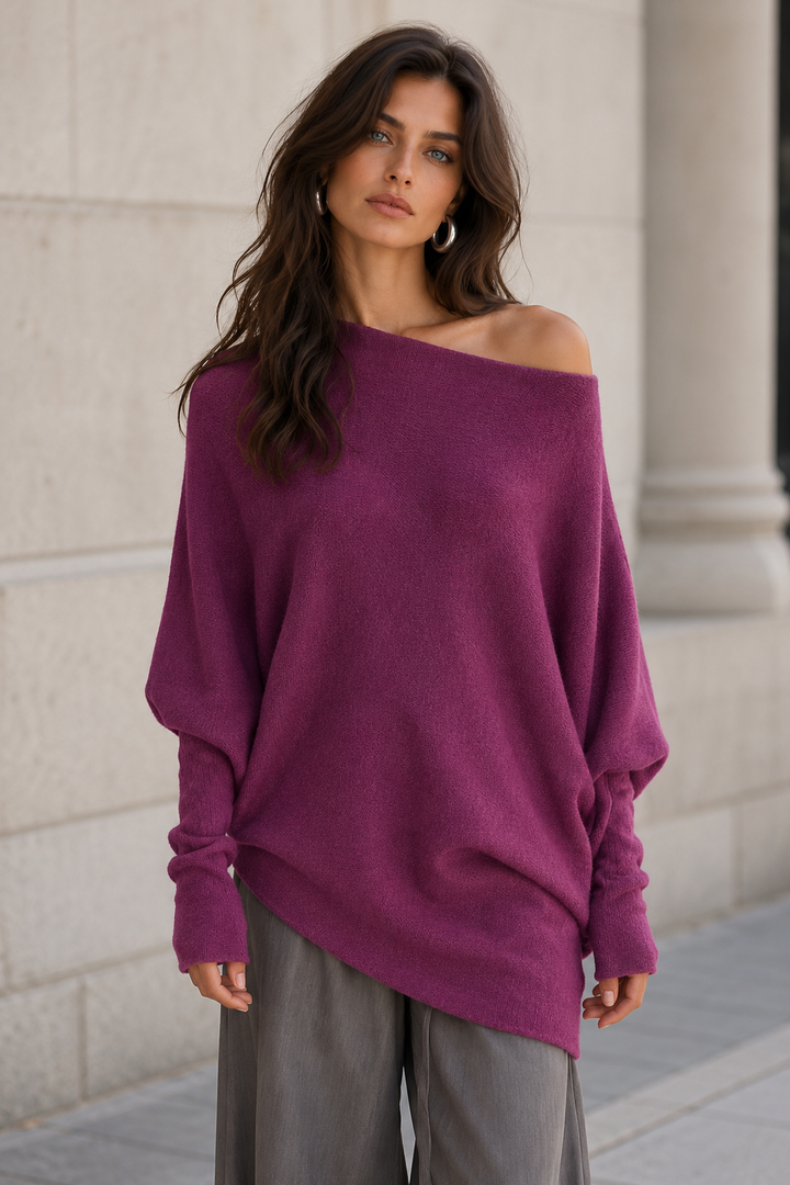 Isabella Asymmetric Top Plum