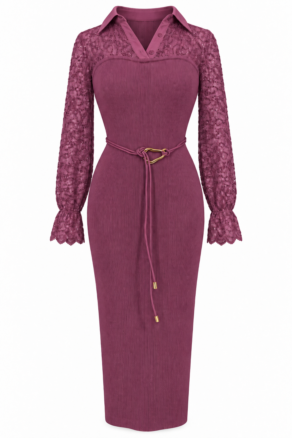 Sweetheart Vintage Lace Dress Burgundy