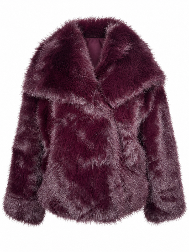Farah Faux Fur Jacket Wine