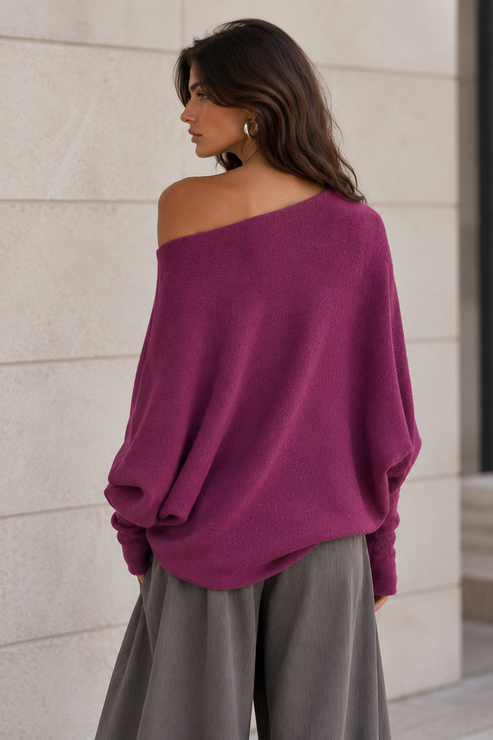 Isabella Asymmetric Top Plum