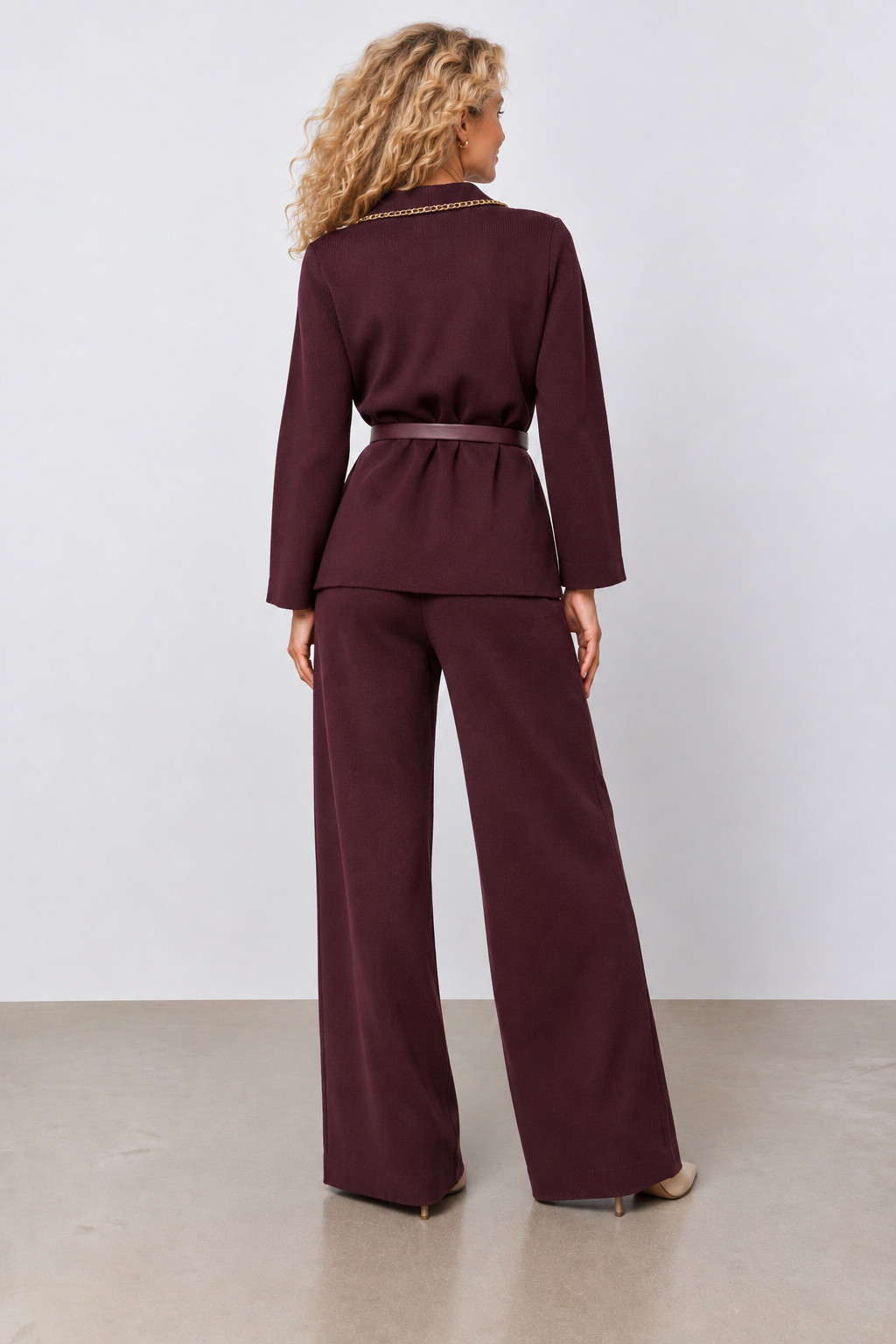 Chain Link Edged Co-Ord Burgundy
