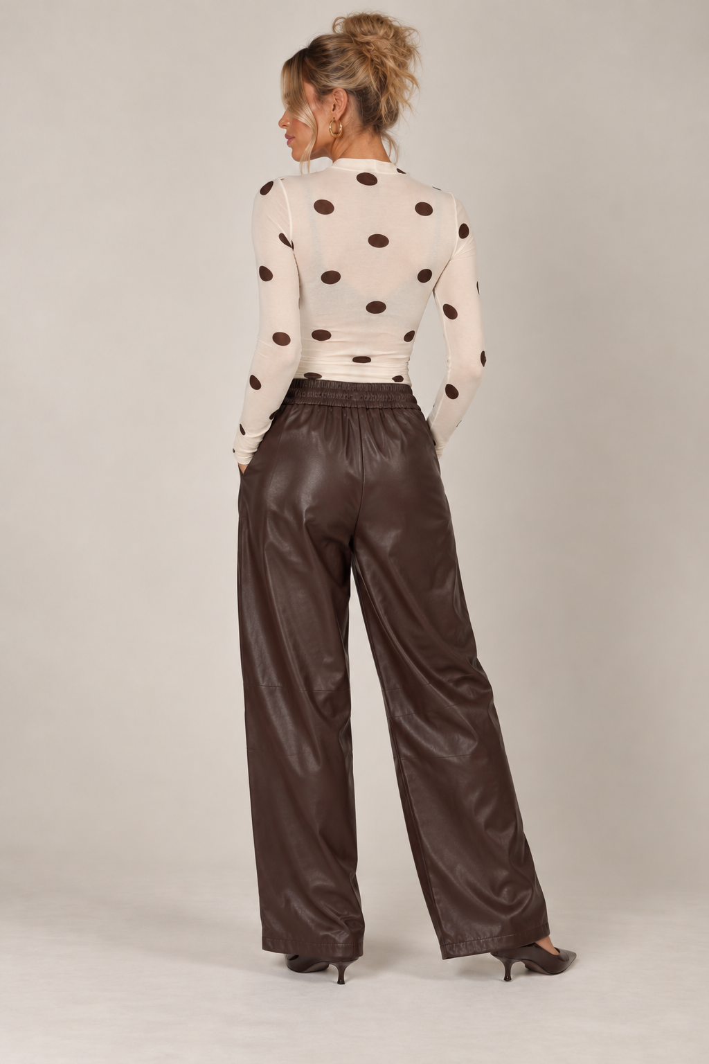 Knoxlee Pleather Trousers Chocolate