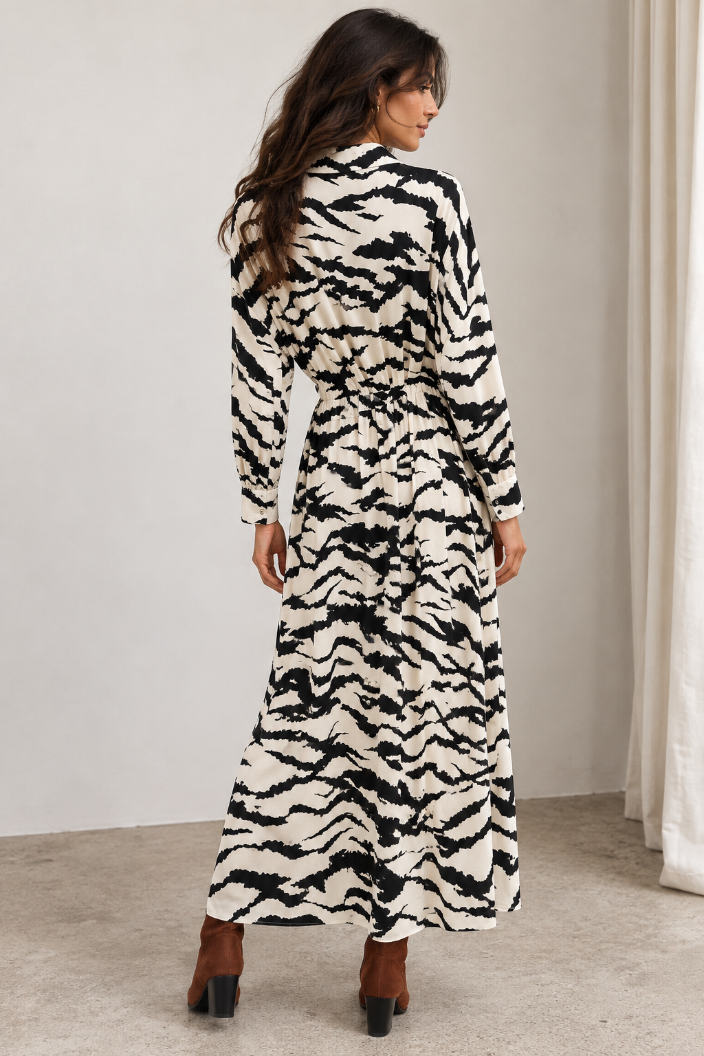 Zariah Zebra Print Dress White