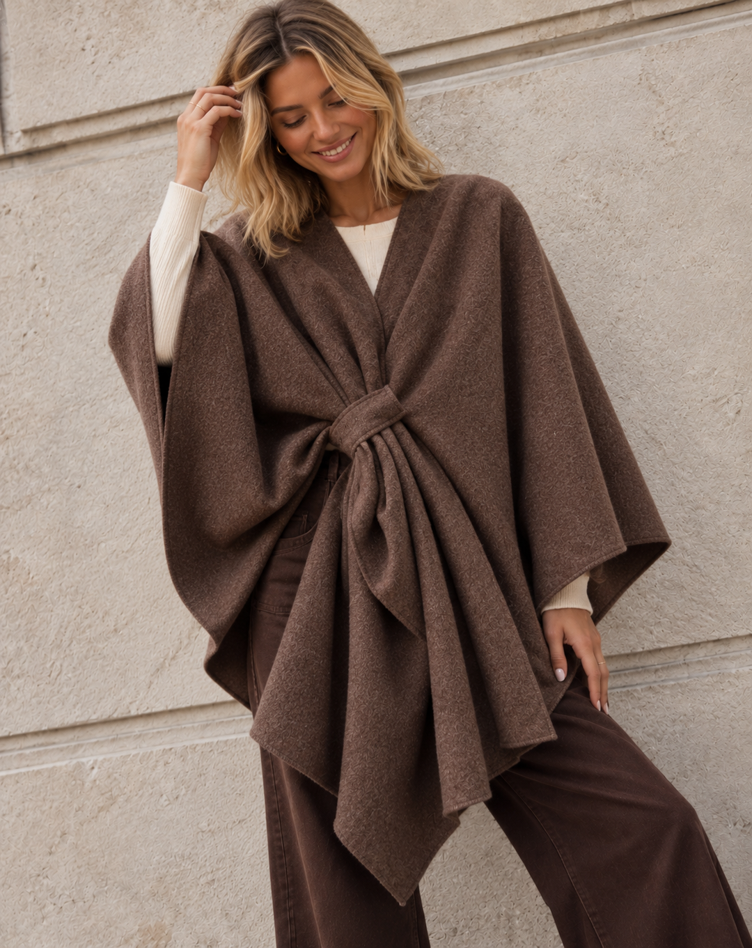 Beatrice Vintage Shawl/Wrap Chocolate