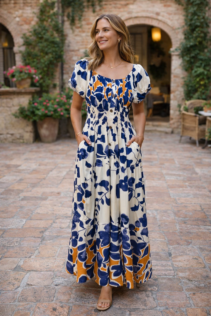 Katerina Floral Maxi Dress Navy