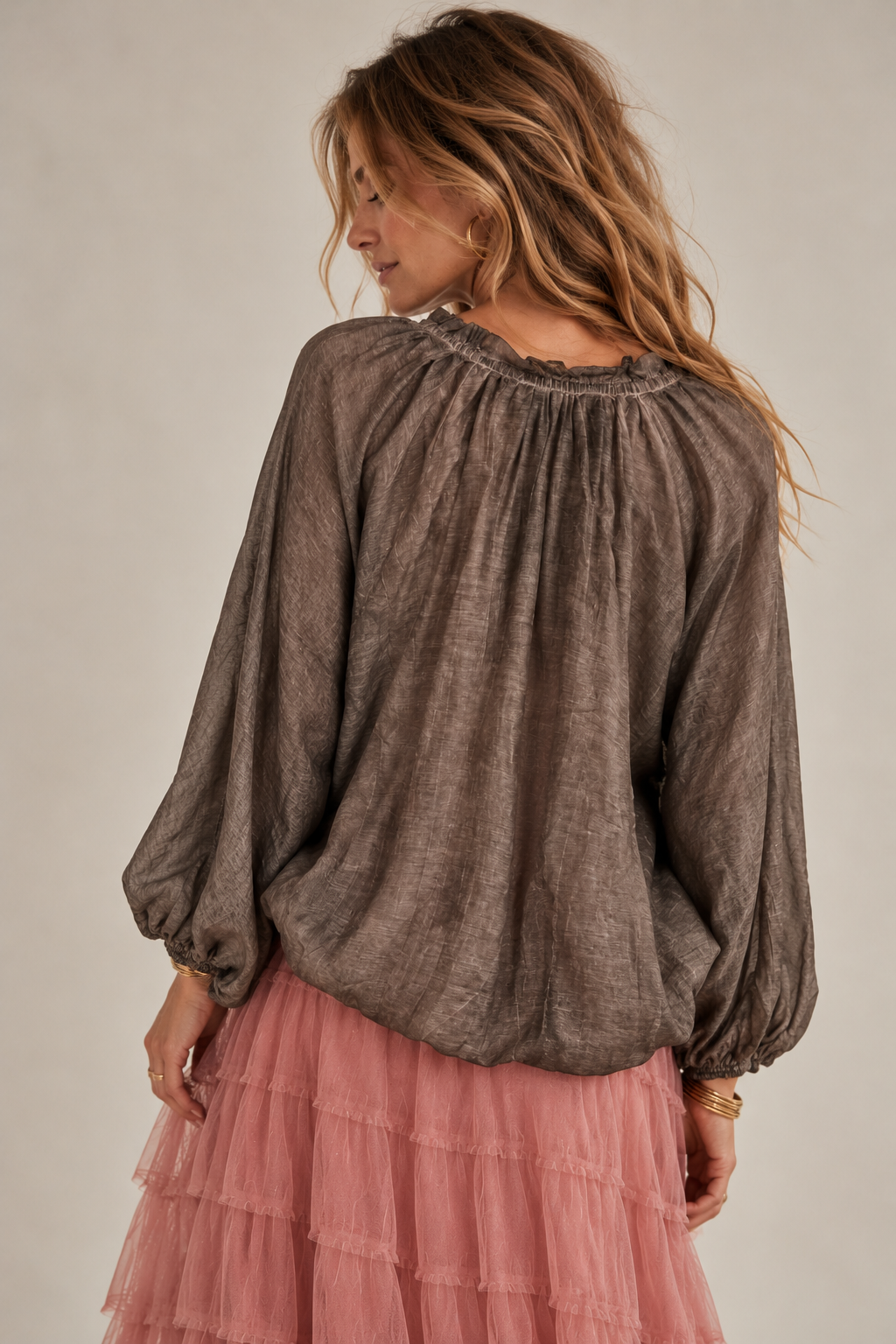 Francis Stone Washed Blouse Mocha