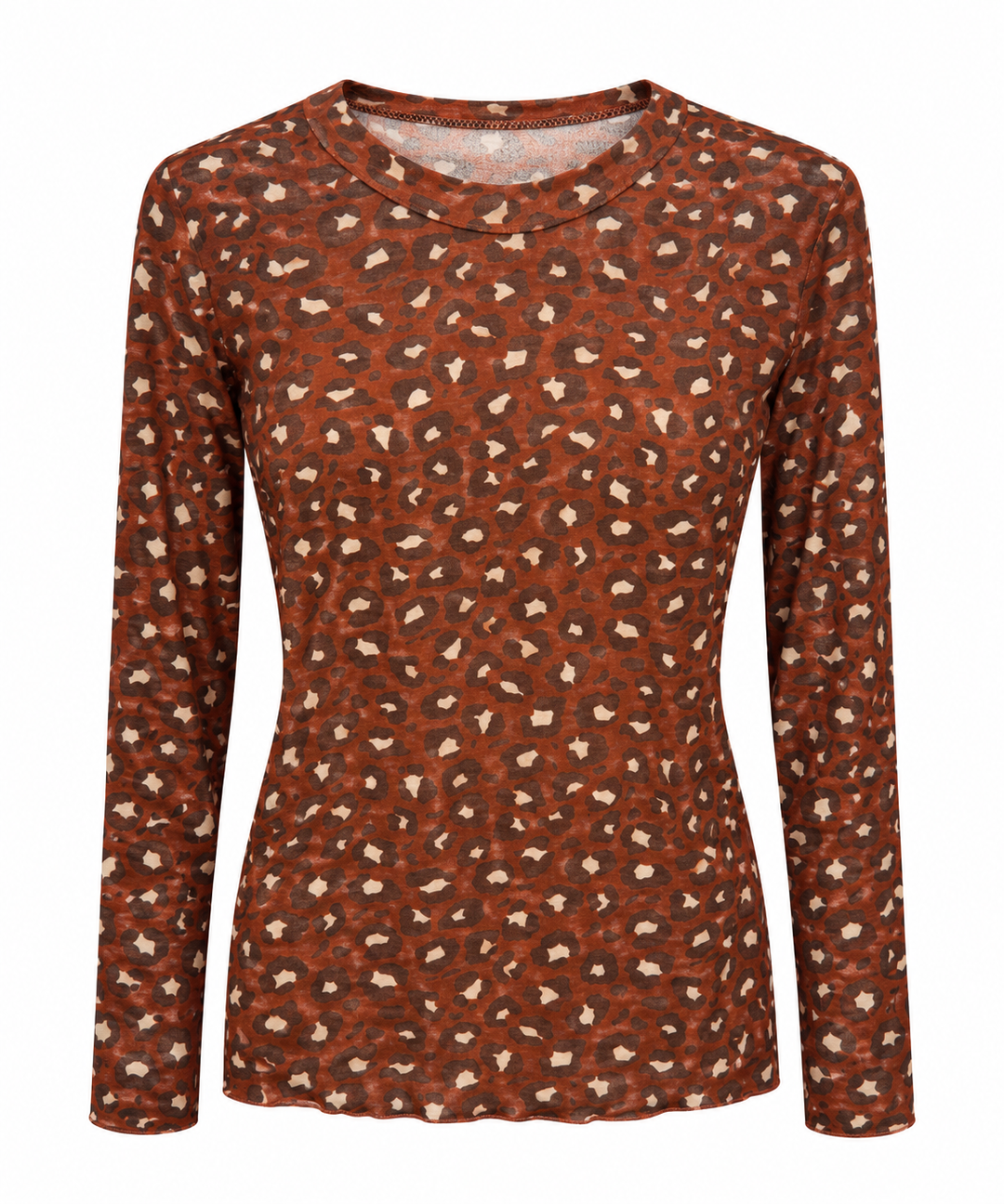 Leopard Print Cashmere Top Rust