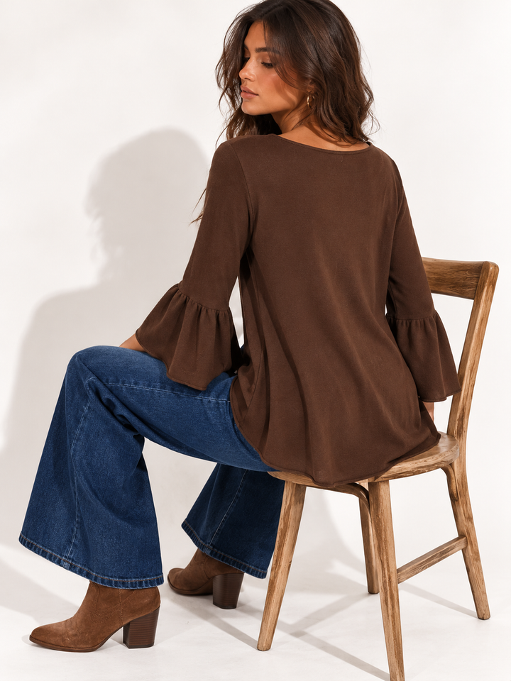 Betsy Bell Sleeve Jumper Chocolate