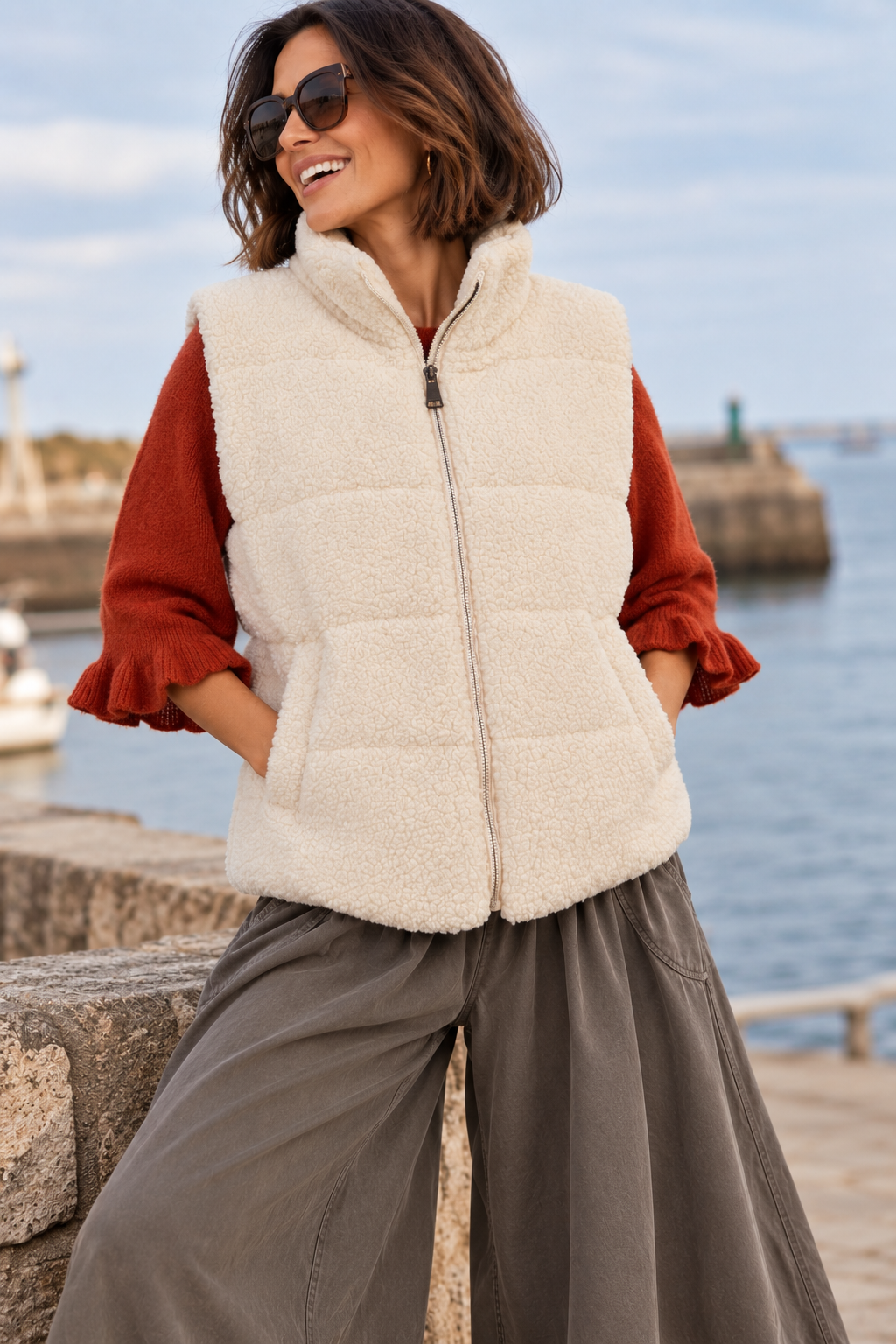 Freya Teddy Gilet Beige