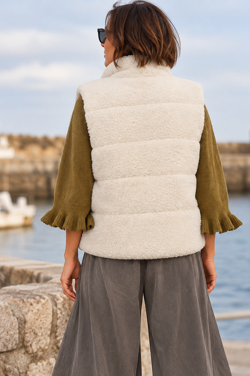 Freya Teddy Gilet Cream
