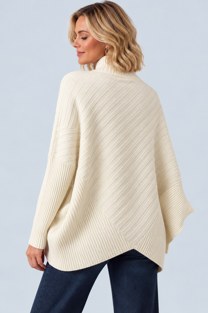 Libbie Ribbed Batwing Jumper Cream