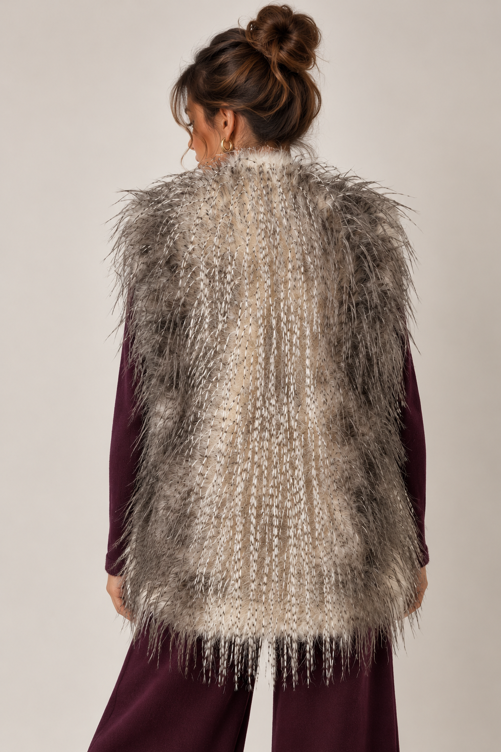 Emmalyn Two Tone Faux Feather Gilet