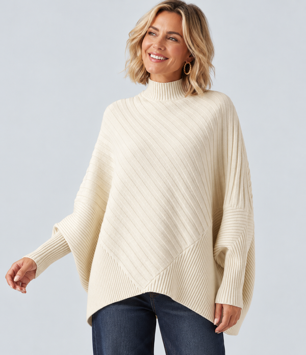 Libbie Ribbed Batwing Jumper Cream