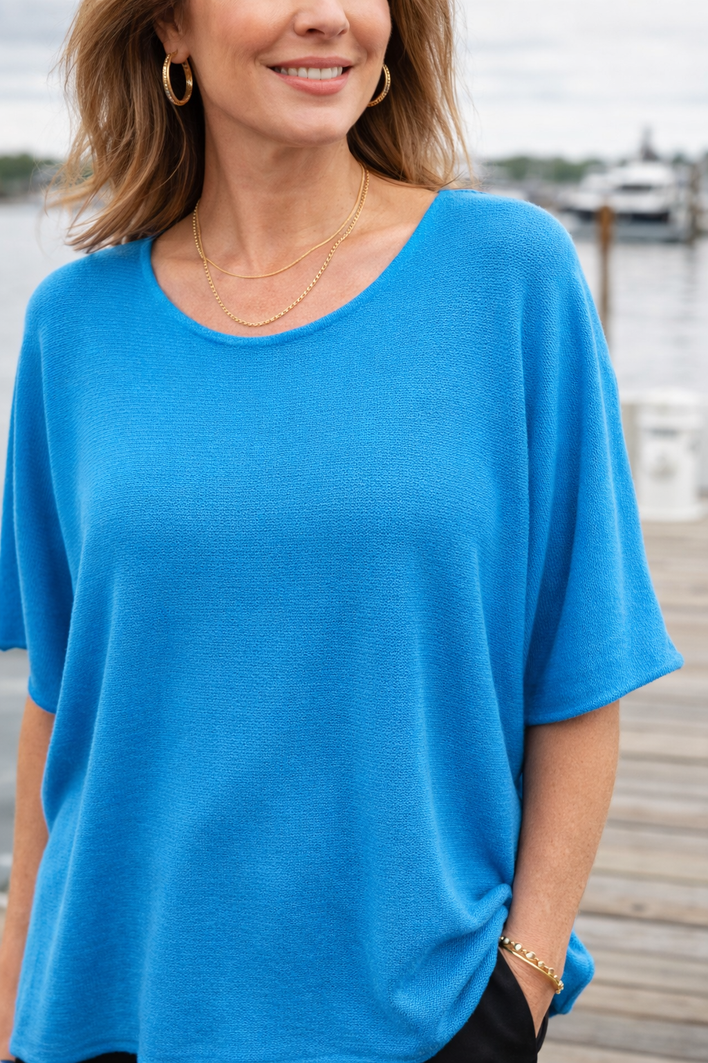 Anabelle Slouchy Top Blue