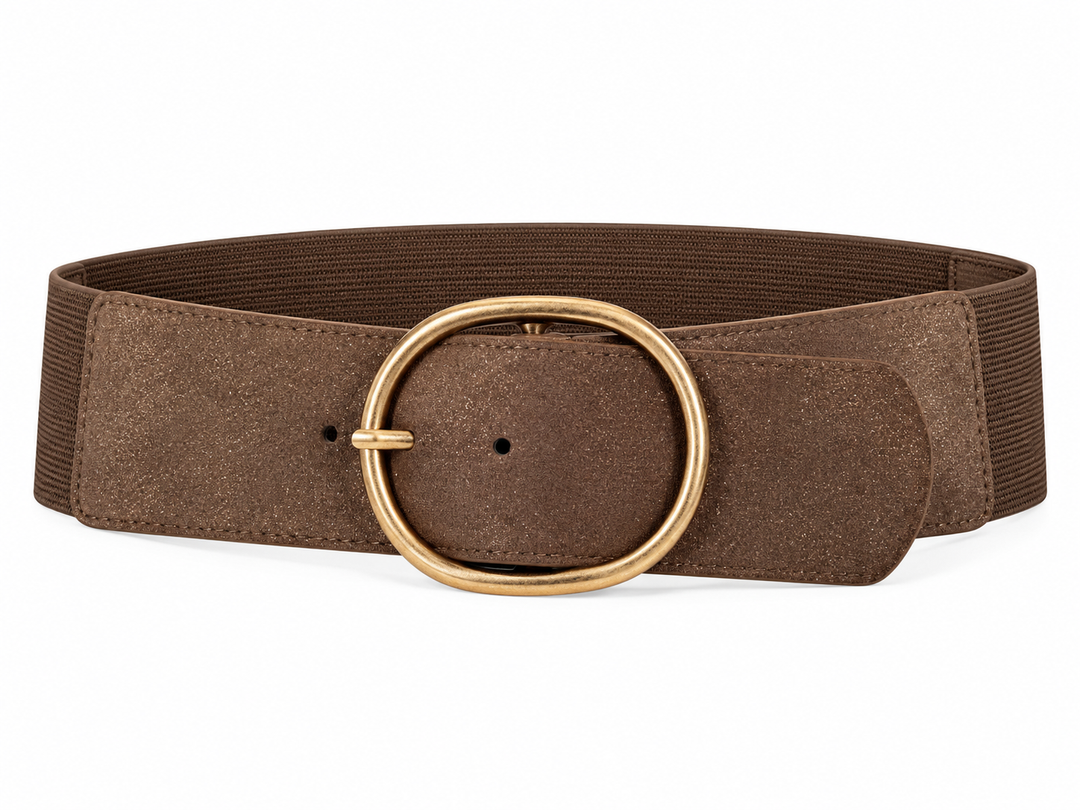 Elasticated Shimmer Belt Mocha