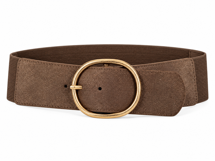 Elasticated Shimmer Belt Mocha