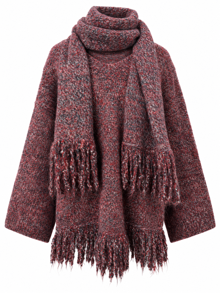 Robyn Scarf & Jumper Set Cherry