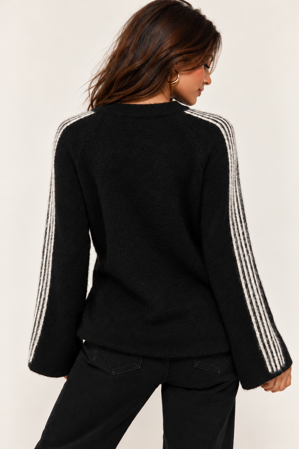 Shae Stripe Jumper Black