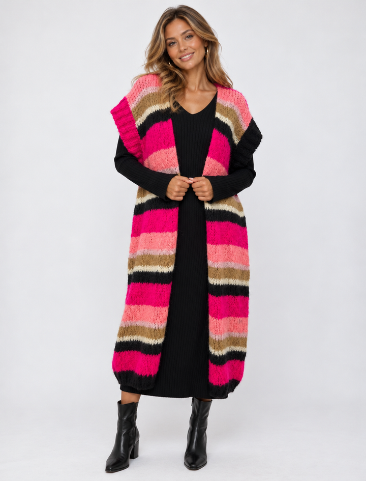 Solar Stripe Short Sleeve Cardigan