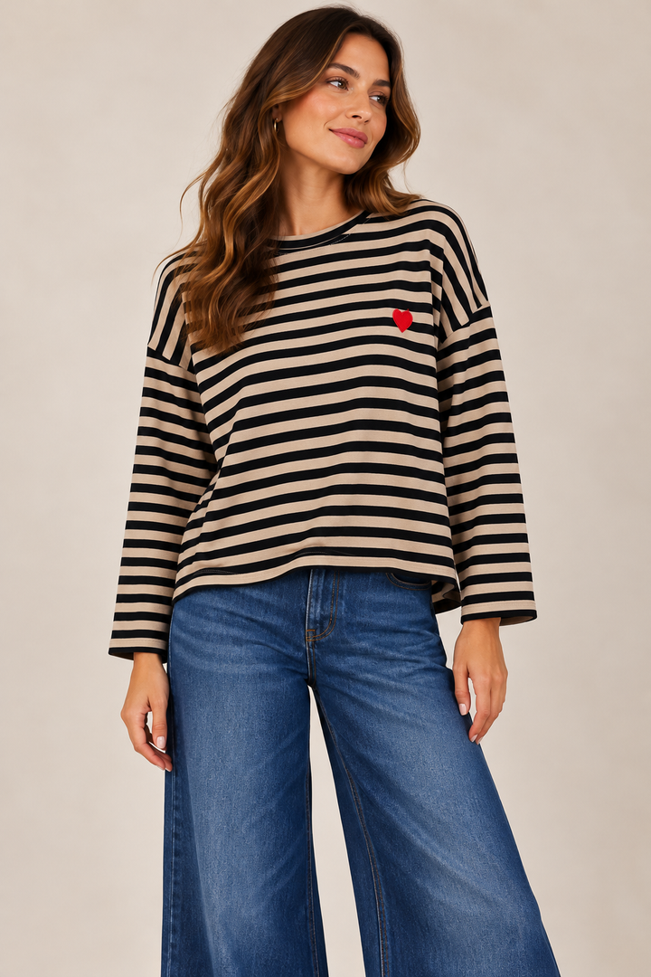 Sweetheart Stripes Jumper Black