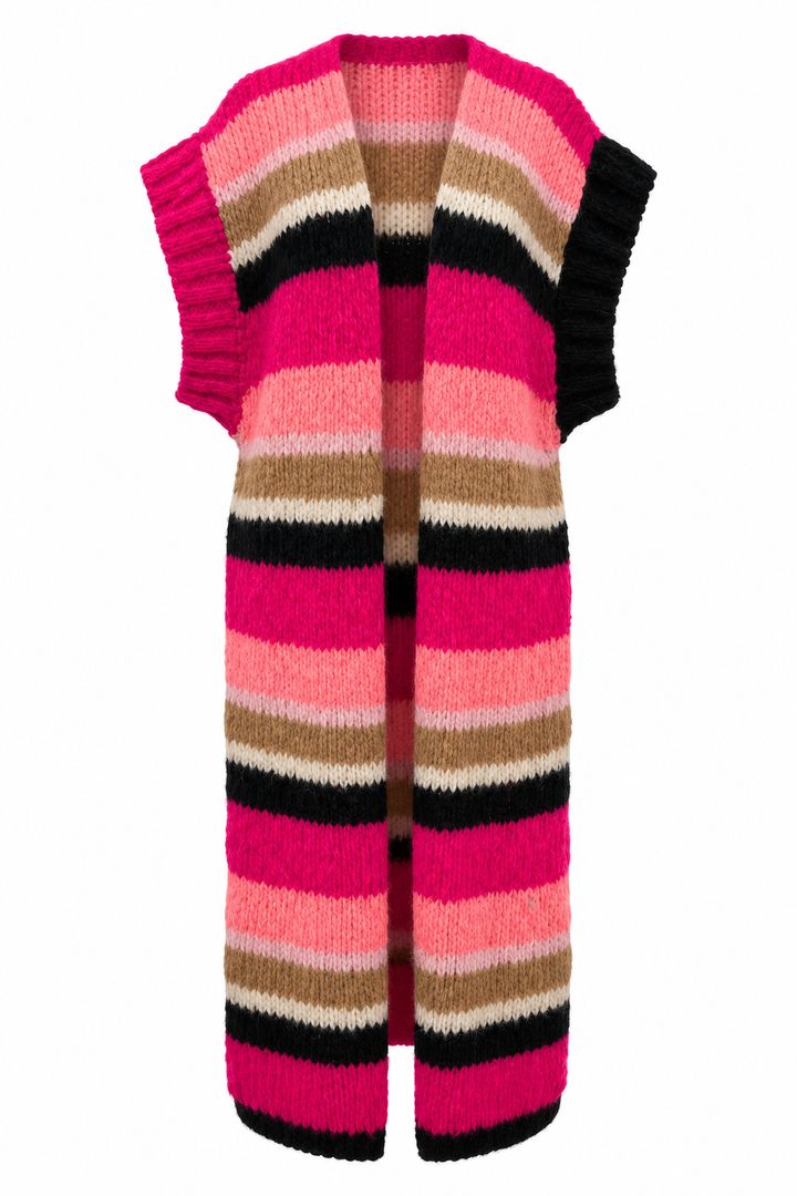 Solar Stripe Short Sleeve Cardigan