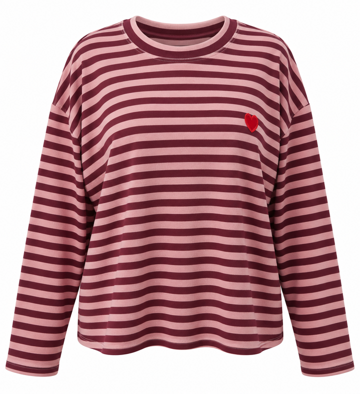 Sweetheart Stripes Jumper Burgundy