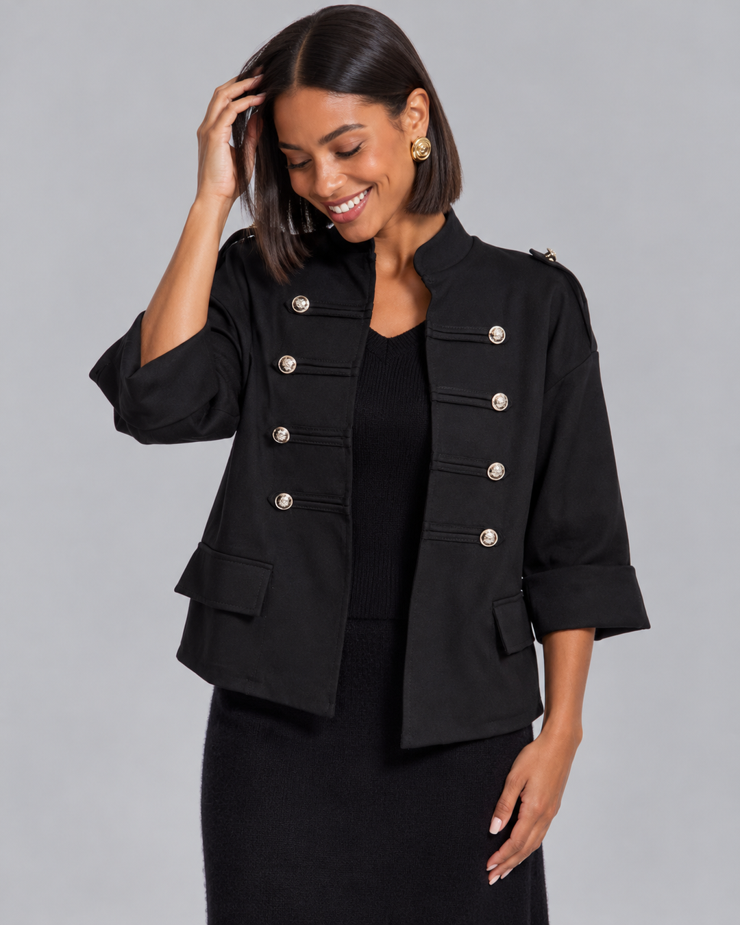 Jodanna Military Jacket Black