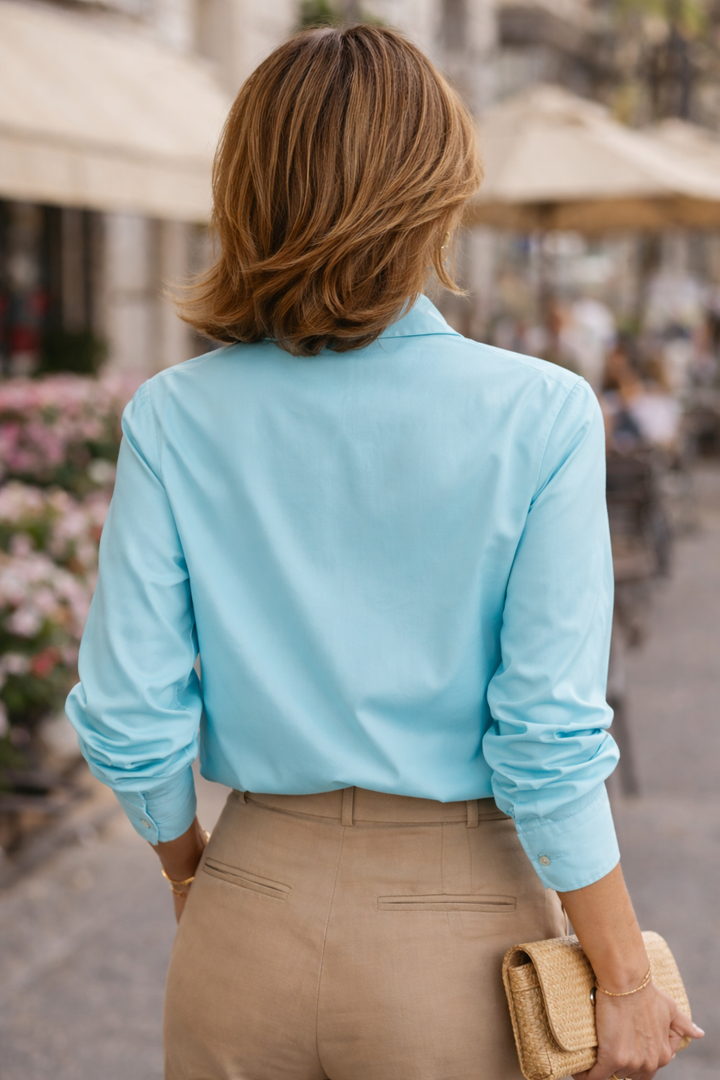 Destiny Diamante Leaf Blouse Aqua