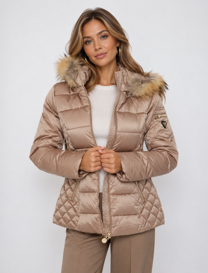 Eclipse Quilted Coat Rose Gold