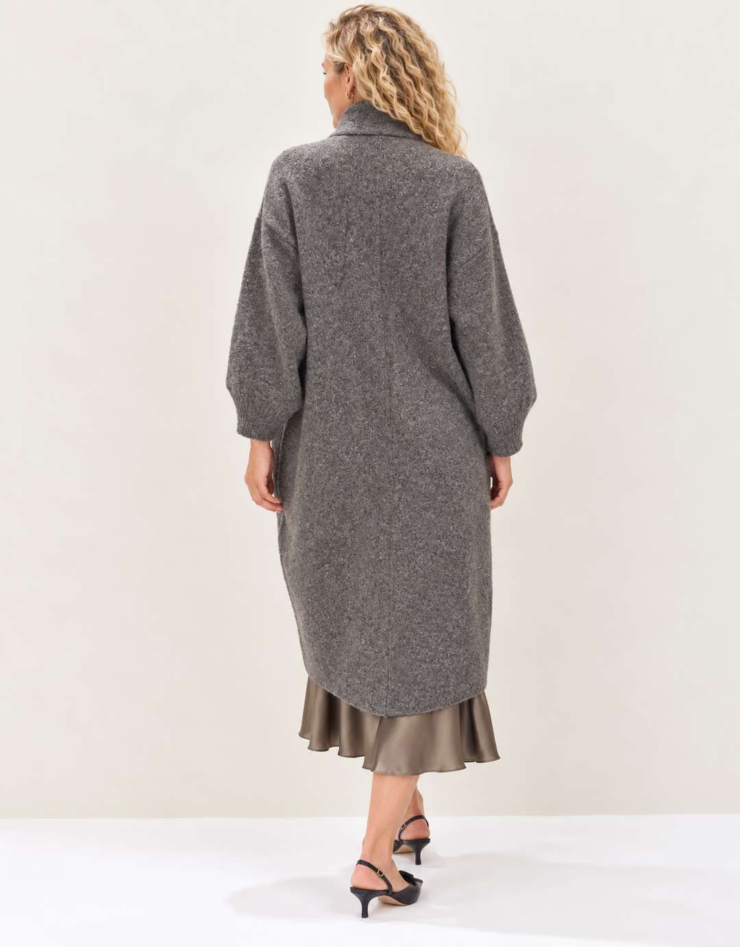 Stephanie Longline Cardigan Greige