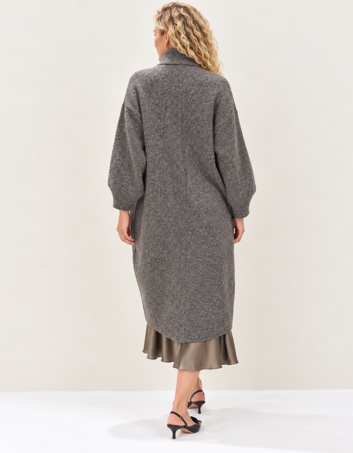 Stephanie Longline Cardigan Greige