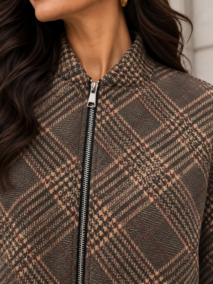 Tabitha Tartan Jacket Grey
