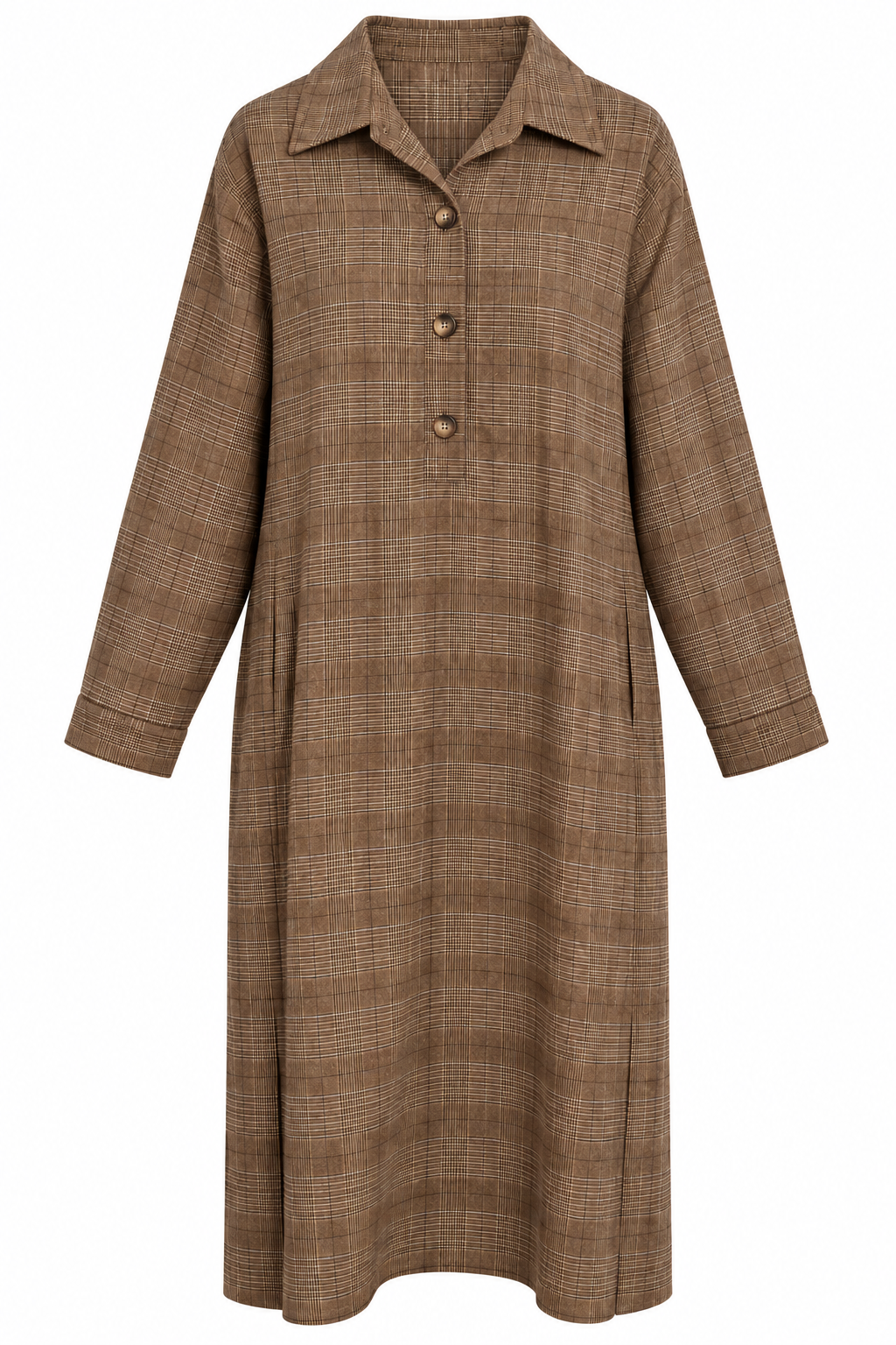 Rustic Charm Tartan Dress Nutmeg