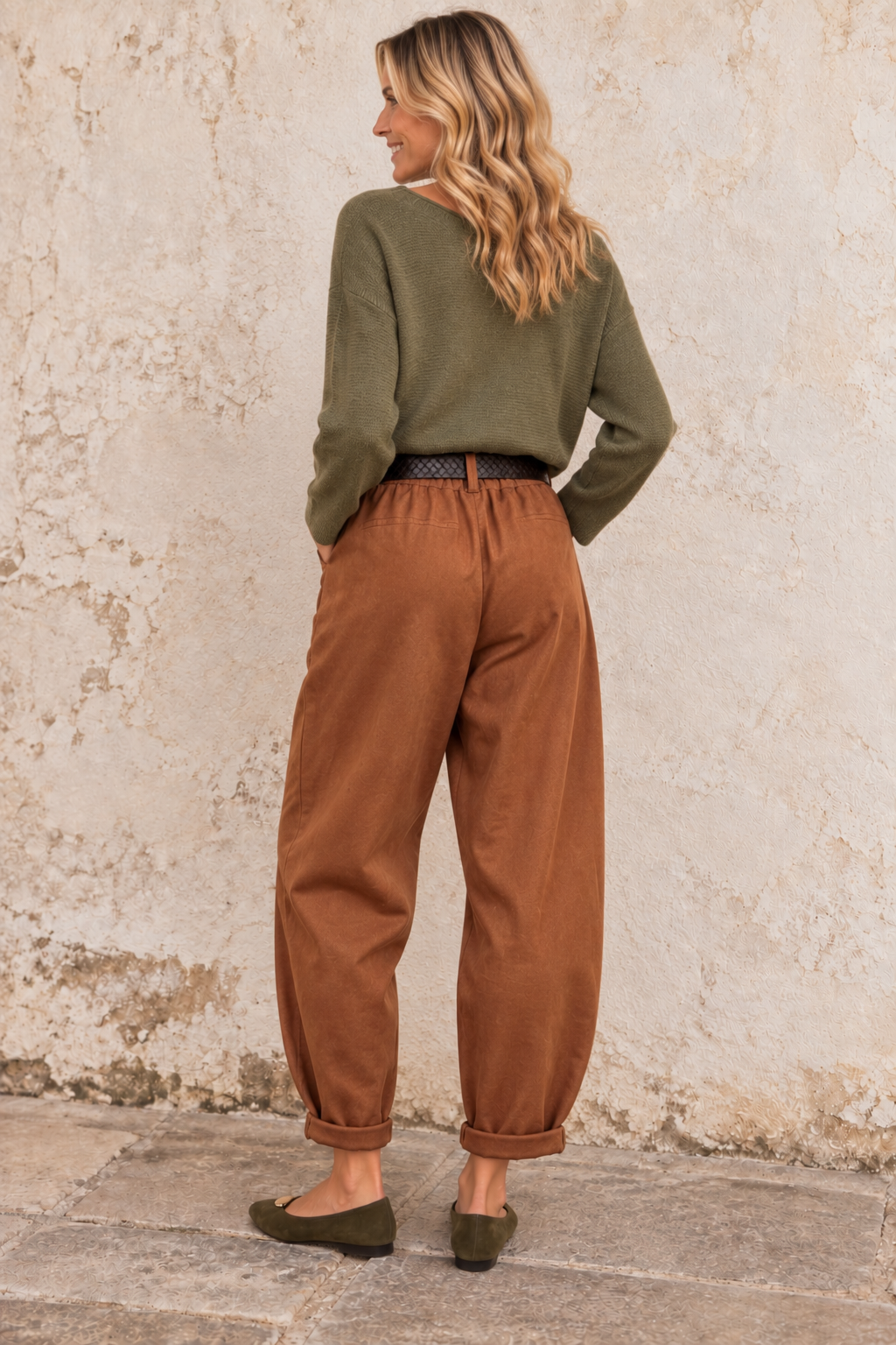 Winona Belted Military Trousers Tan