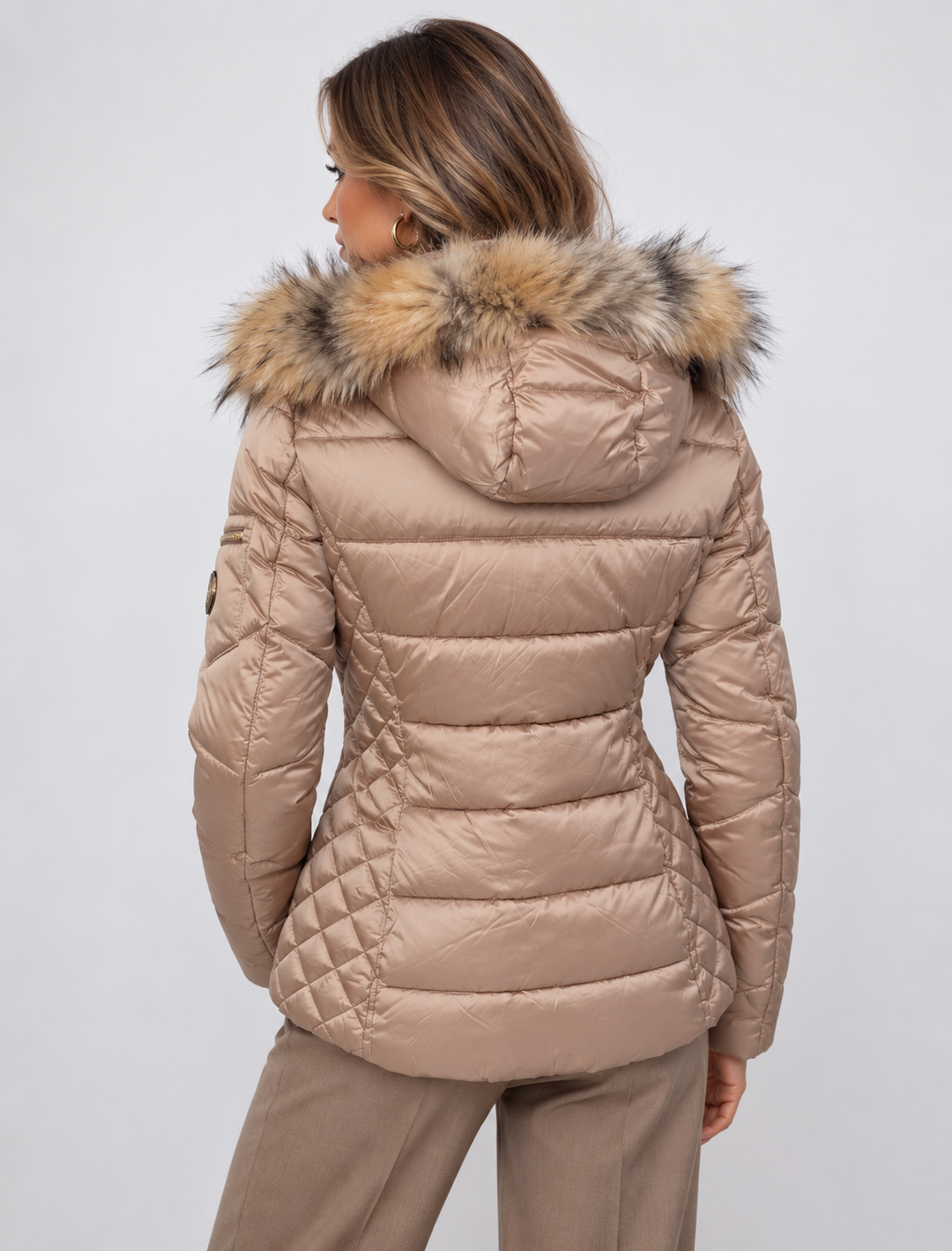 Eclipse Quilted Coat Rose Gold